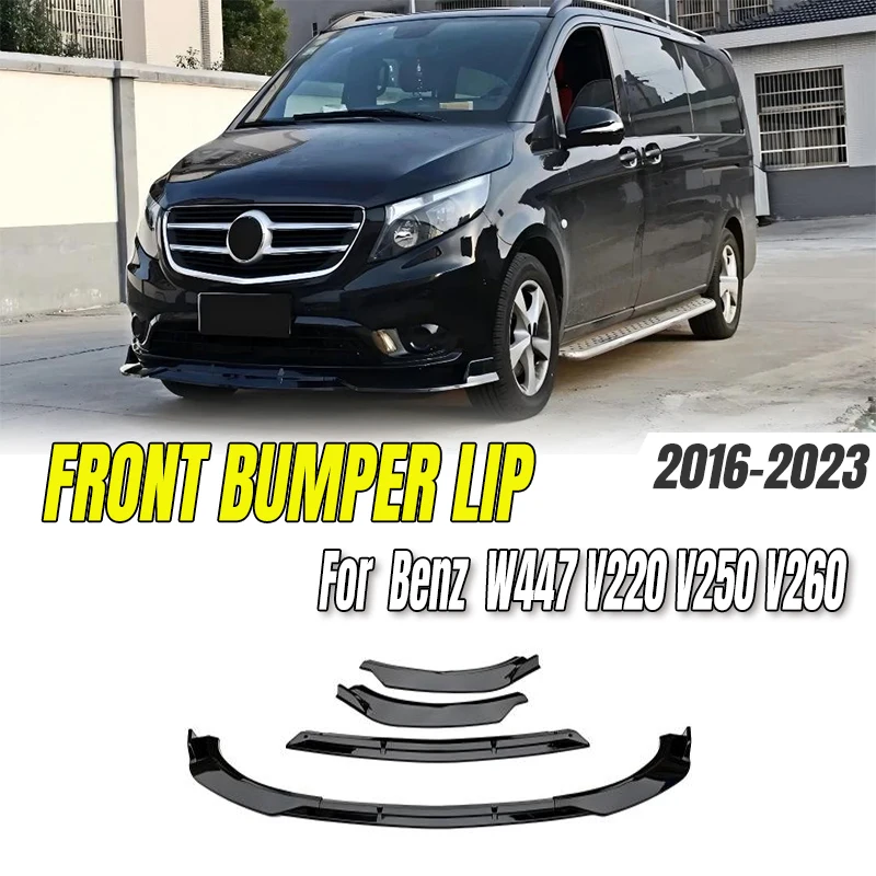 

For Mercedes-Benz Vito W447 2016-2023 Front Bumper Lip Spoiler Chin Splitter Body Kit Styling