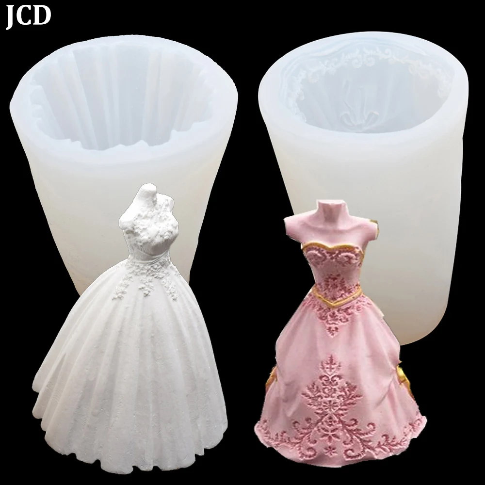 

1Pcs Wedding Dress Generation 2 Three-Dimensional Wedding Dress Handmade Soap Silicone Mold DIY Candle Car Fragrance Mold