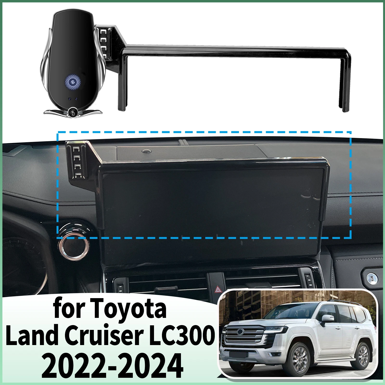 

fit for Toyota Land Cruiser LC300 2022-2024 (Screen Without USB) Specific Dashboard Navigation Phone Holder Mount Design Car​​
