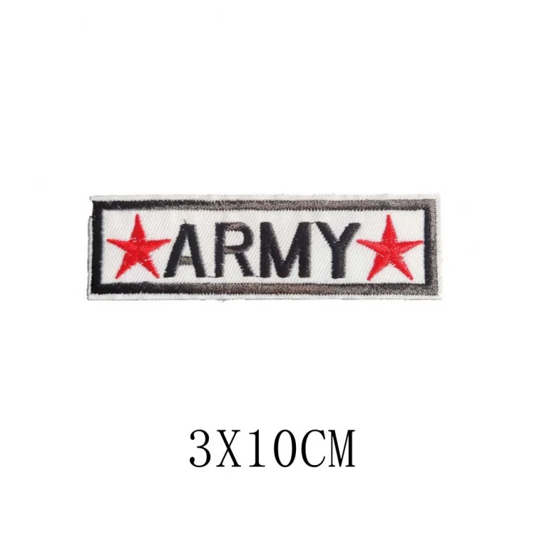 10CM SMALL ARMY BADGE Embroidered Iron on Patches for Clothes Skeleton Head Sequined Embroidery Applique DIY Sewing FOR CLOTHING