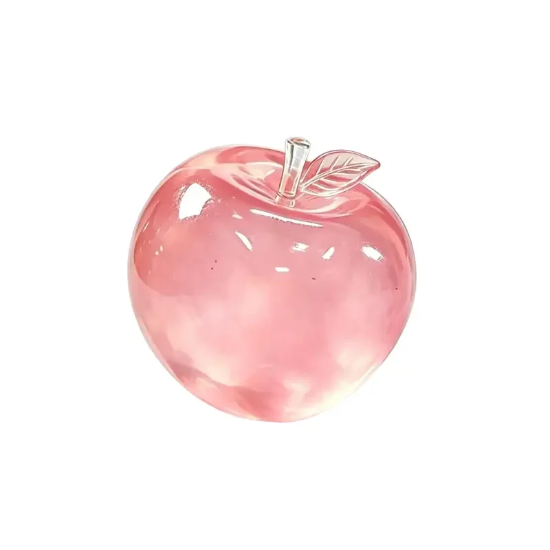 2PCSCrystal Apple Figurine, Soft and Smooth, Ultra-Thin Skin, Stress Relief Toy, Sensory Play, Desk Decor, Office Gift, Non-Edib