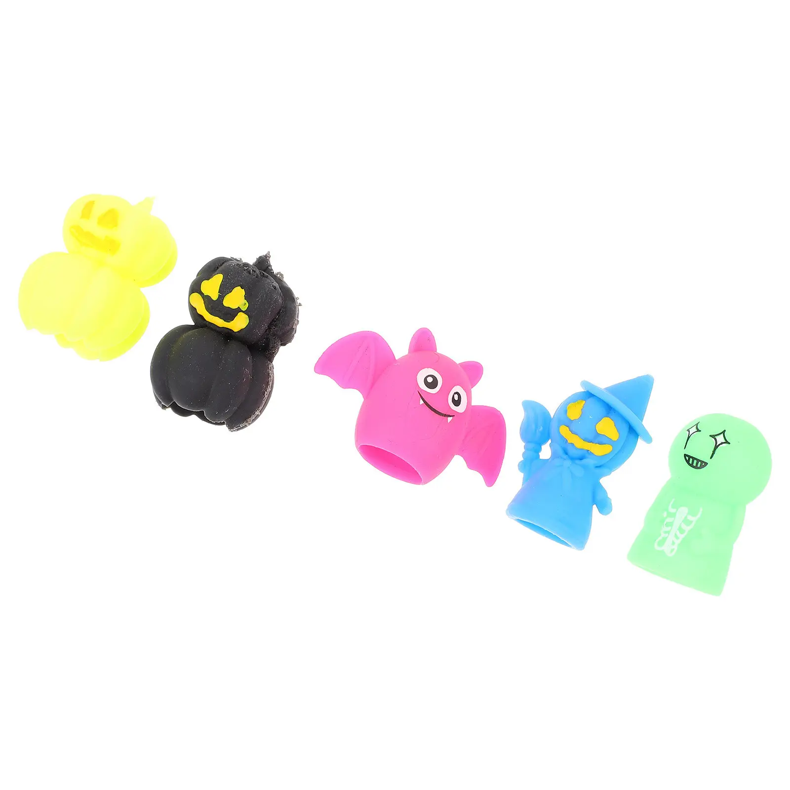 

5Pcs Adorable Halloween Finger Puppets Witch Bat Design Tpr Flexible Fit Most Fingers Perfect for Storytelling Parties Gifts