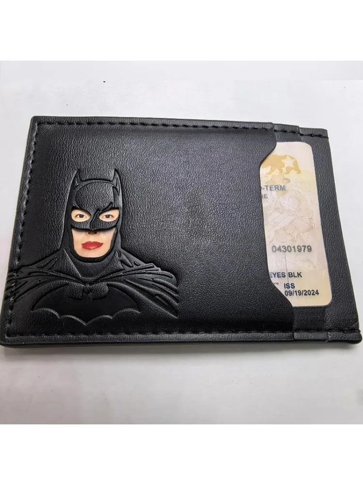 Leder-Bat-Geldbörse Personalisierter Superhelden-Masken-Kartenhalter Bat-ID Helden-Geldbörse Geschenk 2026