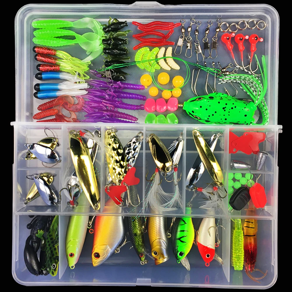 

27pcs/87pcs/104pcs Fishing Bait Set Mixed Lifelike Artificial Fishing VIB Bait Outdoor Freshwater Saltwater Fishing Accessories