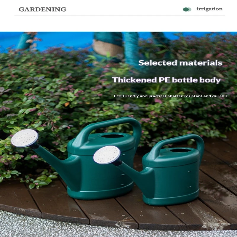Large Capacity Long Spout Watering Can with Spray Head for Gardening Vegetable Irrigation Flower Sprinkling Garden Tool