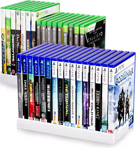 Video Game Storage Holder for for PS5/ PS4/ PS3/ PS2/ Xbox One/Xbox Series X/S/Wii/Switch/Switch 2 Game Cases, DVD
