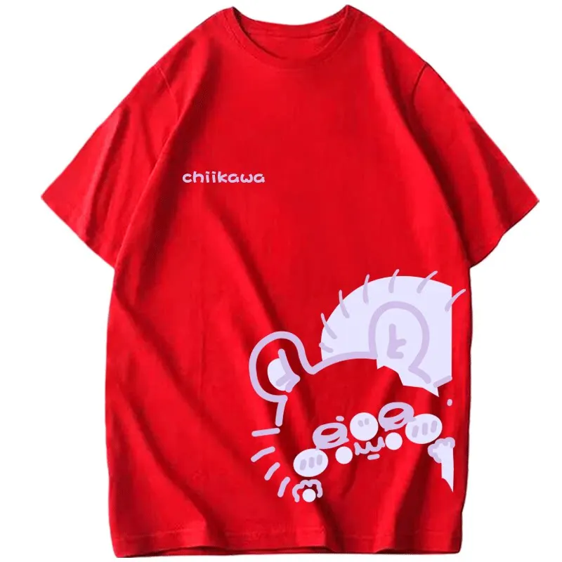 Chiikawa Playful Daily Comic Print T-Shirt, Unisex, lockerer O-Ausschnitt, lässiges Sommer-Kurzarmshirt, trendiges Harajuku-Streetwear-Oberteil für den Alltag – Detail 14