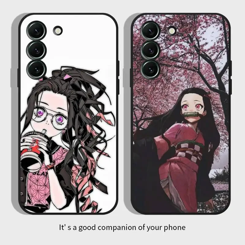 

Nezuko Demon S-Slayer Phone Case For Samsung Galaxy S 23 22 21 20 10 e 9 8 7 6 5G plus edge ultra lite Black Soft Cover