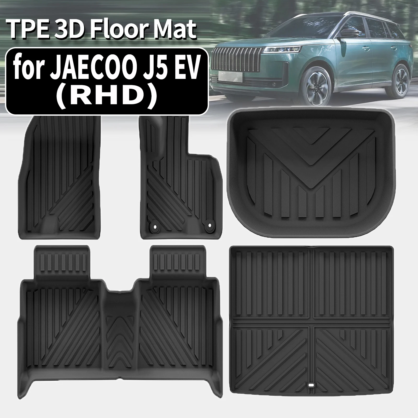 

for JAECOO 5 J5 EV 2025 2026 Eco-Friendly TPE Floor Mats Non-Slip Dustproof Car Interior Accessories Not Fit For Left Hand Drive