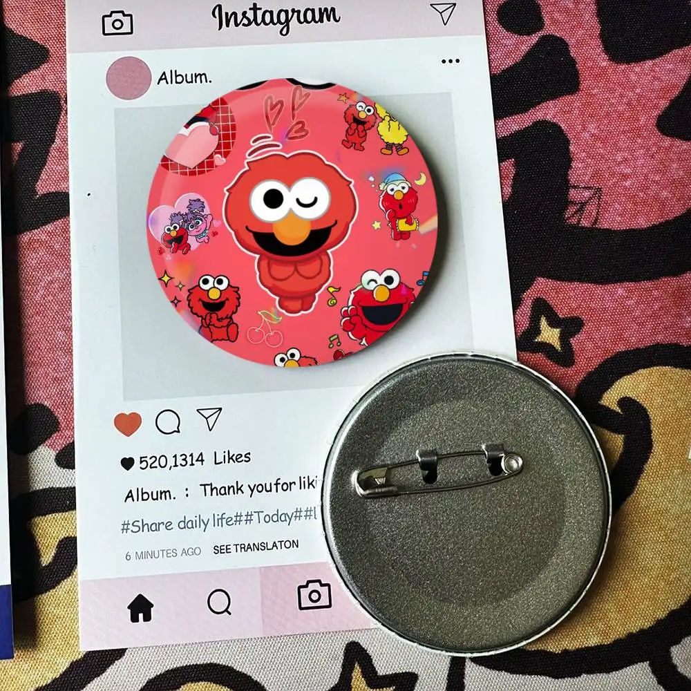 Cute cartoon S-Sesame Streee Laser Badge Creative Pins Brooch for Bag Clothes Hat Decor Gifts Fans Collect
