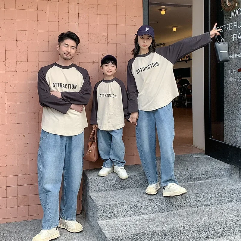 Family Look Clothing Dad Mom And Son Matching Clothes Mother And Daughter Equal Fashion t Shirts 2024 Spring Women Girl Boy Tops