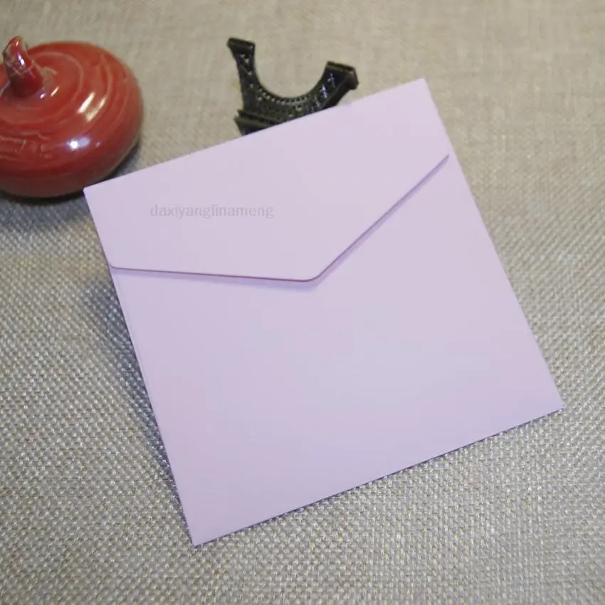 50pcs 15.8 / 12.7 10 Square kraft paper multicolor ordinary wedding invitation envelopes for postcard Wholesale fast shipping