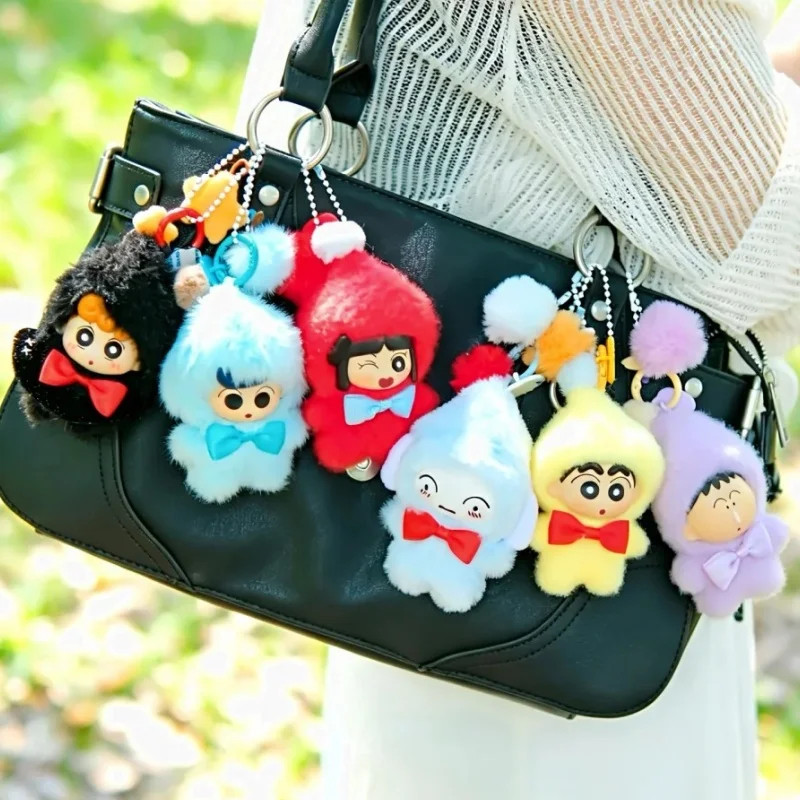 In Stock Original Crayon Shinchan A Smell Apple Series Plush Blind Box Keychain Vinyl Doll Bag Hanging Phone Pendant Decor Gift