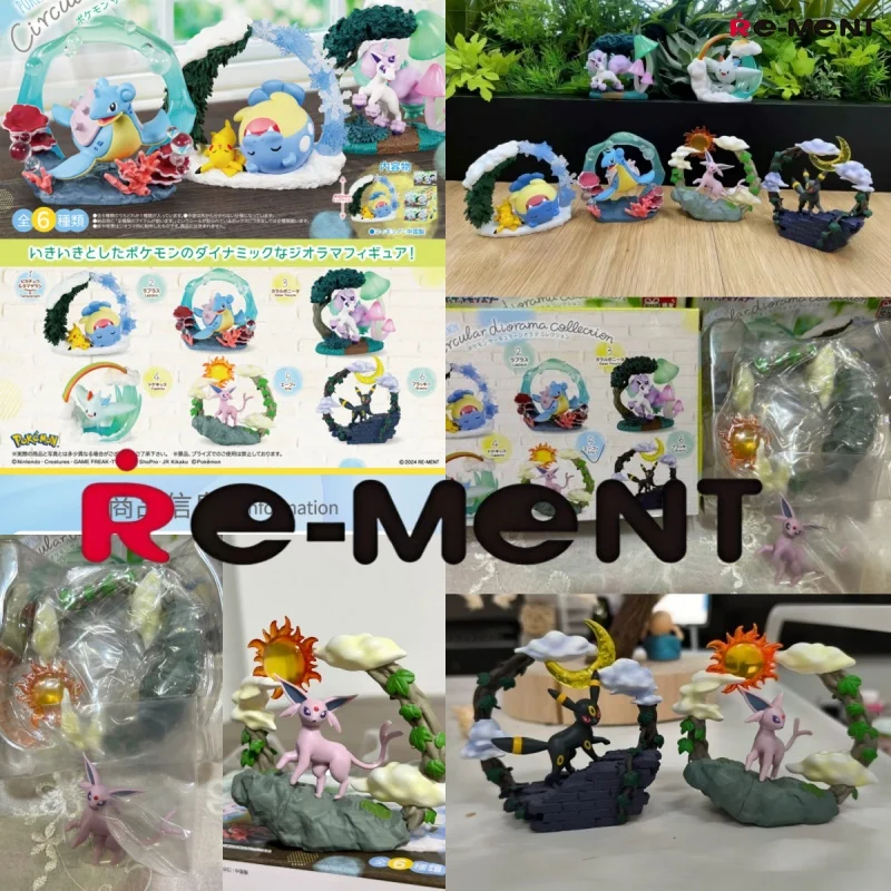 Оригинальные круглые диорамы с изображением покемонов, коллекция фигурок Espeon Umbreon Togekiss Spheal & Пикачу Lapras Galarian Ponyta, модель игрушки