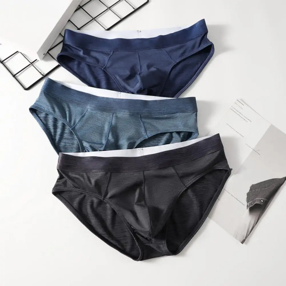 Men Briefs Wide Waistband Mid-Waist Fit Panties Deepened Pouch Support Breathable Stretchy Underwear for Daily Wear