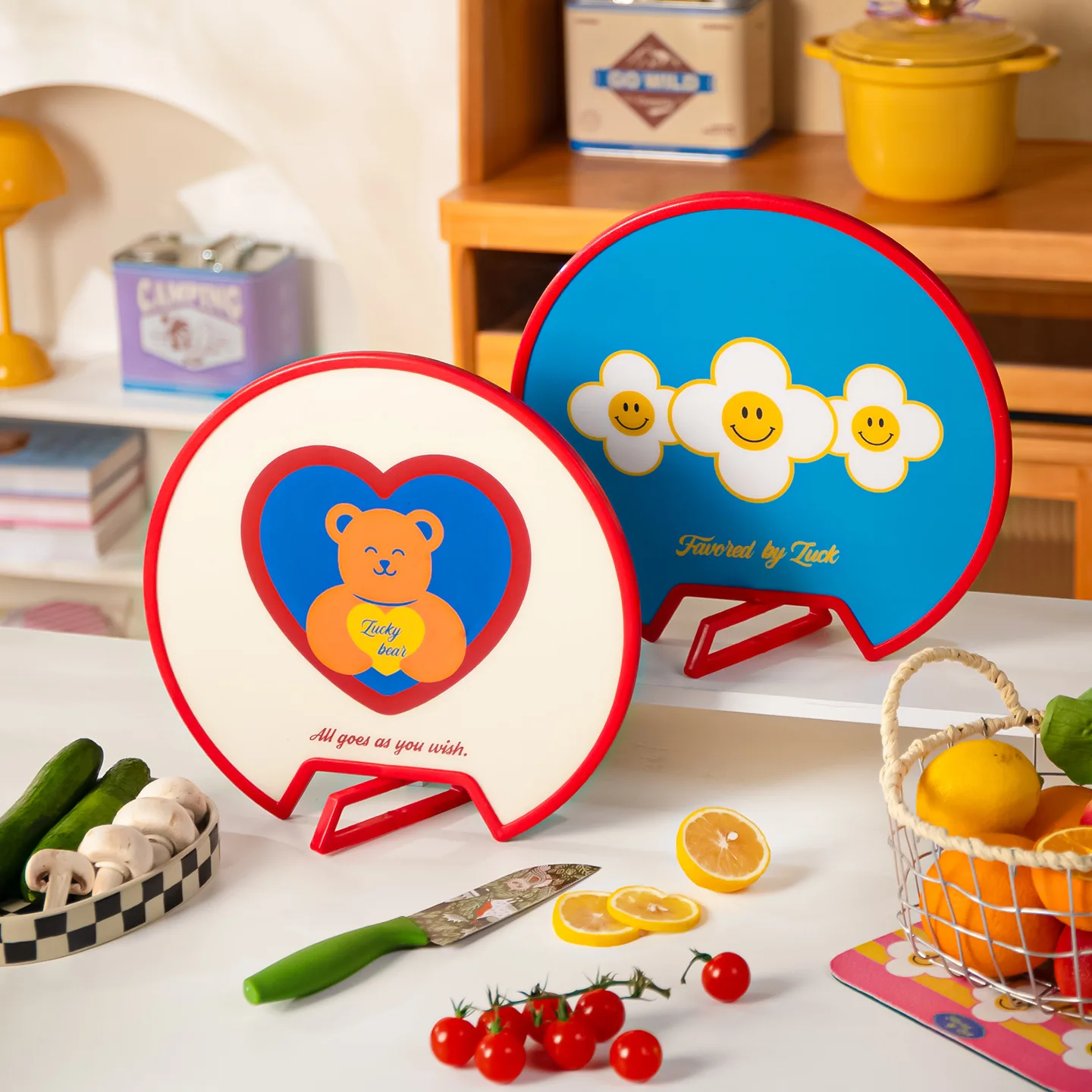 Rainbow Flower Cutting Board Household Antibacterial Mould Proof Fruit Cutting Board Kitchen Baby Food Board Double-sided Use