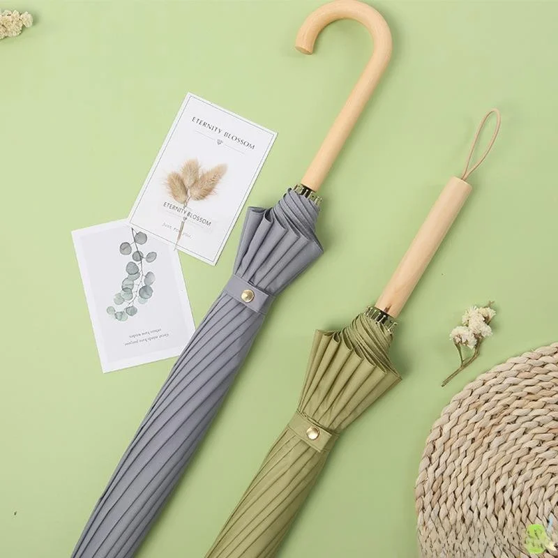 

Двойной зонт большого размера от дождя и солнца с прямой ручкой и длинной ручкой Fre Sle, деревянный ручной радужный зонт для пар