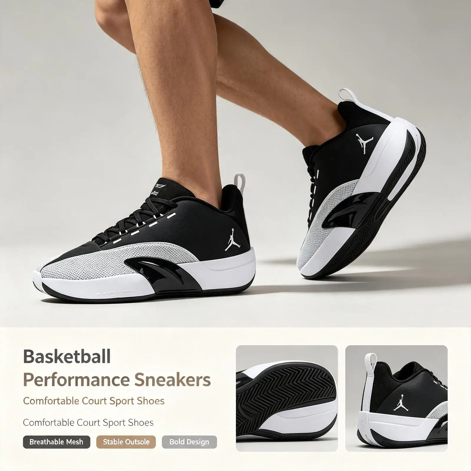 Nike New Jordan Men Basketball Shoes IQ6583‑001 Non‑Slip Wear‑Resistant Breathable Athletic Court Sport Sneakers