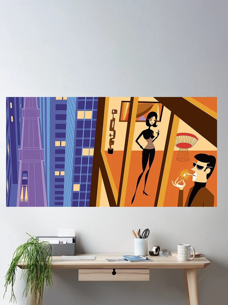 Josh Shag The Orange Floor Photo Canvas POSTER,Home Decor Wall art painting