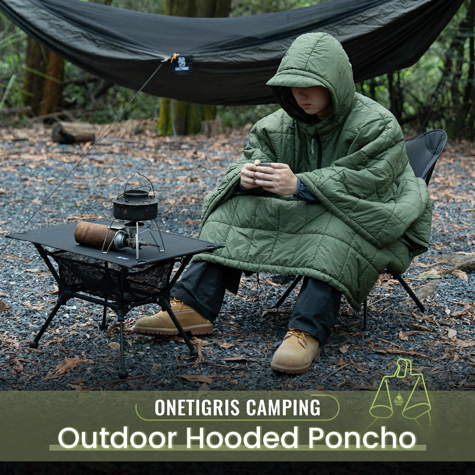 OneTigris Camping Blanket Honcho Poncho Wearable Sleeping Bag Poncho for Camping Ultralight Water-Resisitant Warm Blanket