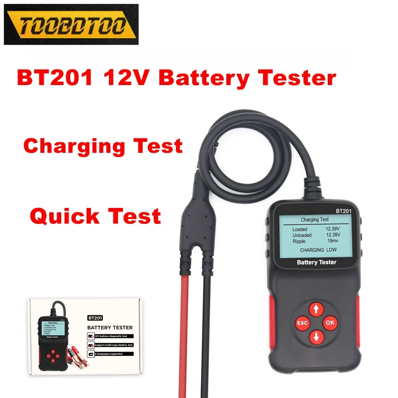 

BT201 Battery Tester Auto Car Scanner Support 6 Languages Diagnostic Tool Multi-Function Cranking Charging Circut Test