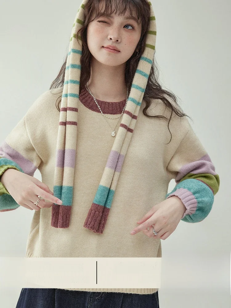 original-amuu-dopane-color-blo-ne-warmer-sweater-women-winter-new-sle-loose-top-comfortable-round-ne-long-sve-t