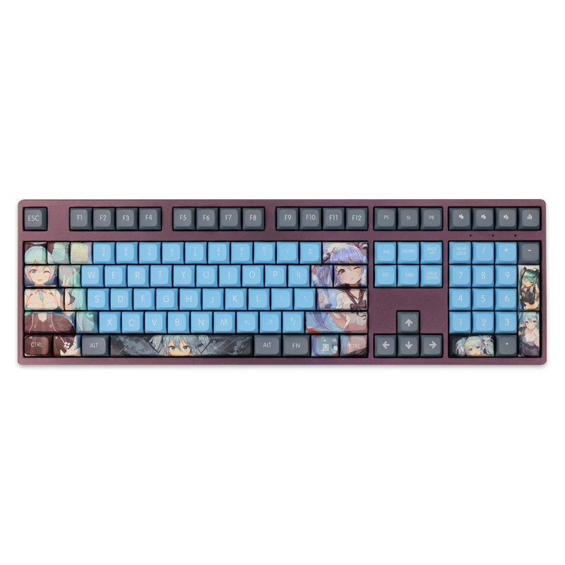 

108 Keys PBT Dye Subbed Keycaps Two-dimensional Cartoon Anime Gaming Key Caps XDA Profile Keycap Princess