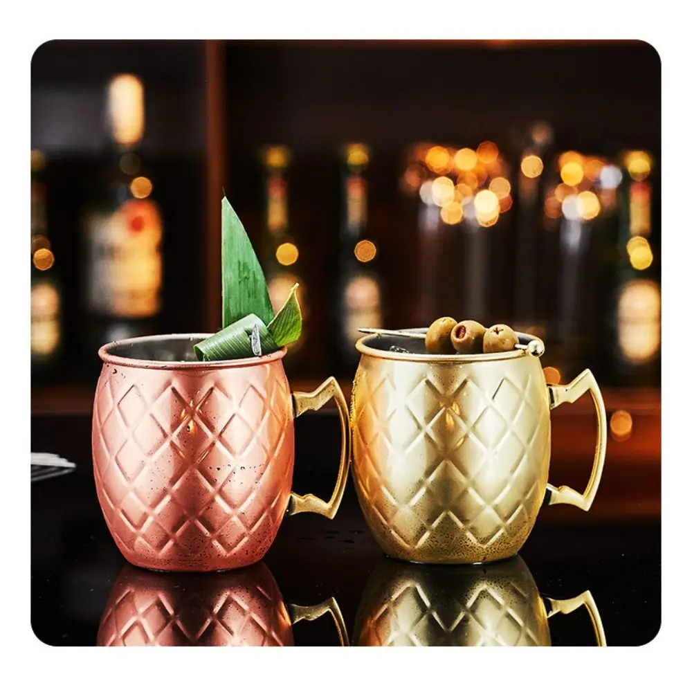 جديد دائم النحاس موسكو البغل القدح 550 مللي ارتفع الذهب النحاس أكواب البيرة الفضة معدن فنجان القهوة بار درينكوير #4