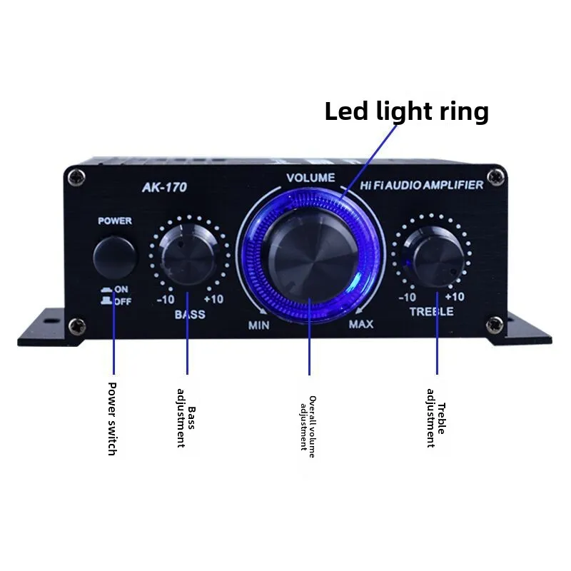 AK-170 Mini amplificatore di potenza portatile compatto da 12 V: venditore caldo ad alte prestazioni per il commercio elettronico transfrontaliero e il commercio estero di Amazon