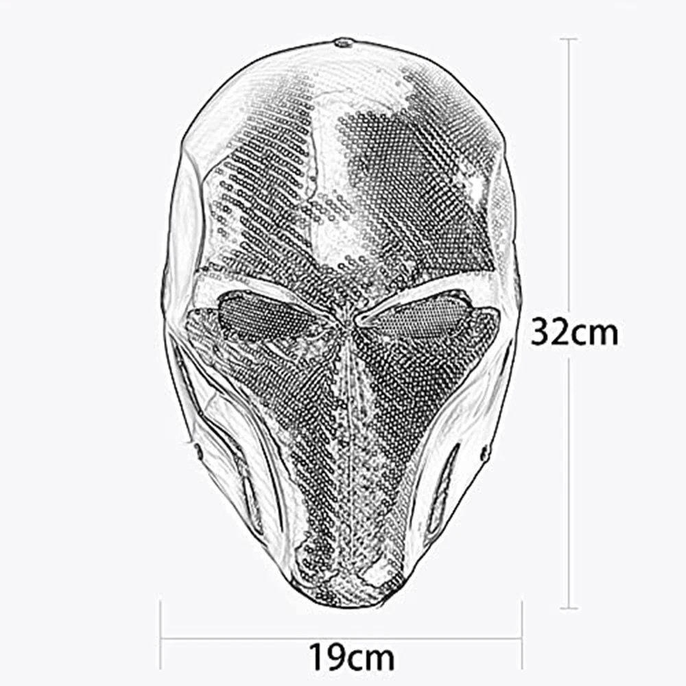 Masque tactique intégral en fibre de carbone Masques de crâne Pour Airsoft Paintball Tir Fête d'Halloween Accessoires de cosplay Protection du casque Couvre-visage