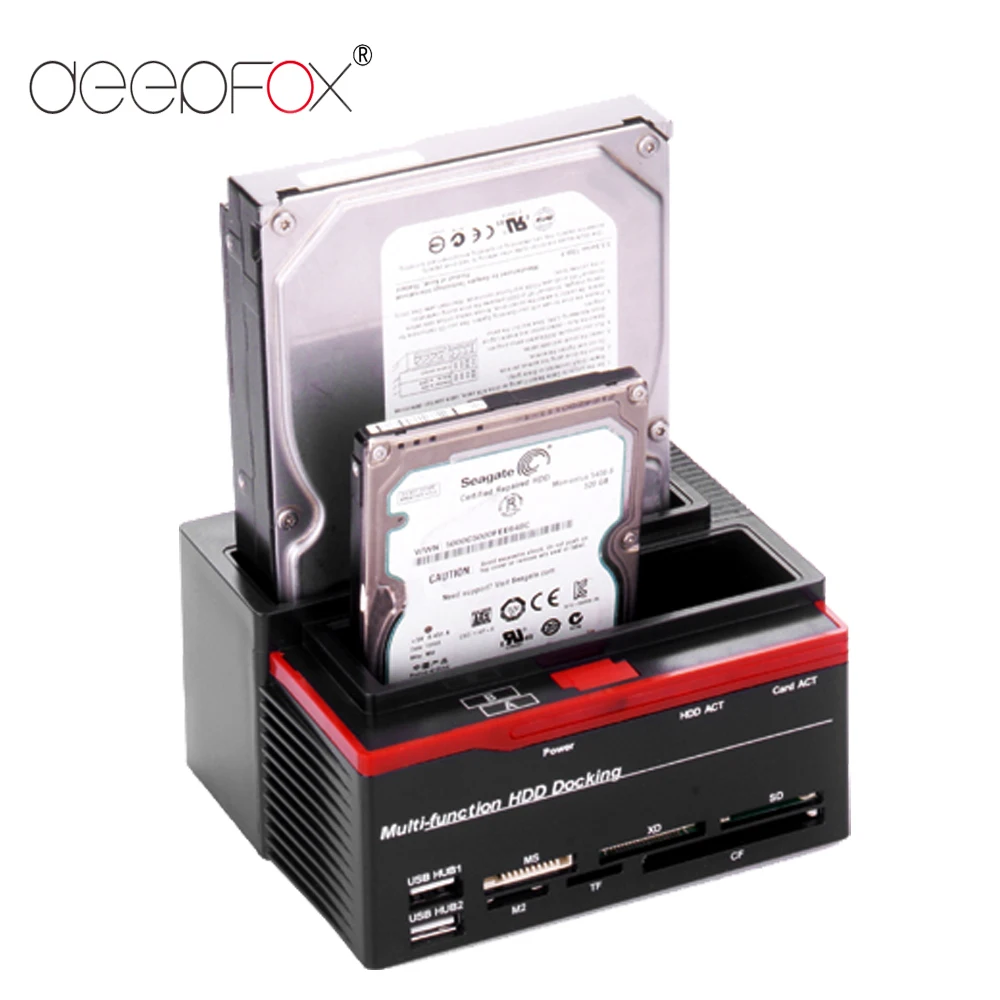 

Clone HDD 2.5/3.5" SATA IDE HDD Docking Station Enclosure USB 2 ports USB 2.0/Type C Hub MS/M2/XD/CF/SD/TF Card Reader