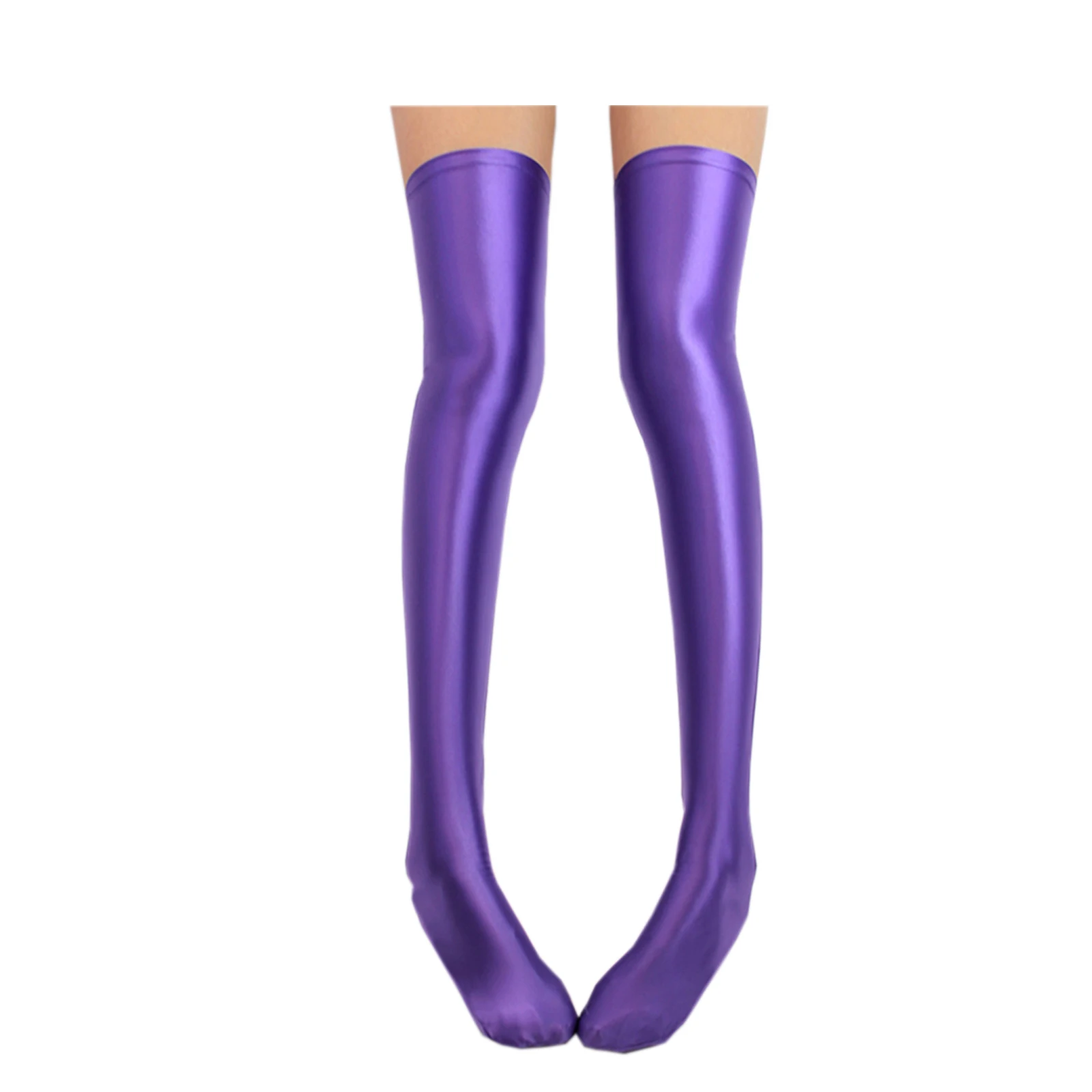 مثير لامعة حريري اليابانية الفخذ العليا جوارب للنساء فوق الركبة الصلبة لامعة السلس مطاطا الرياضة طماق #3