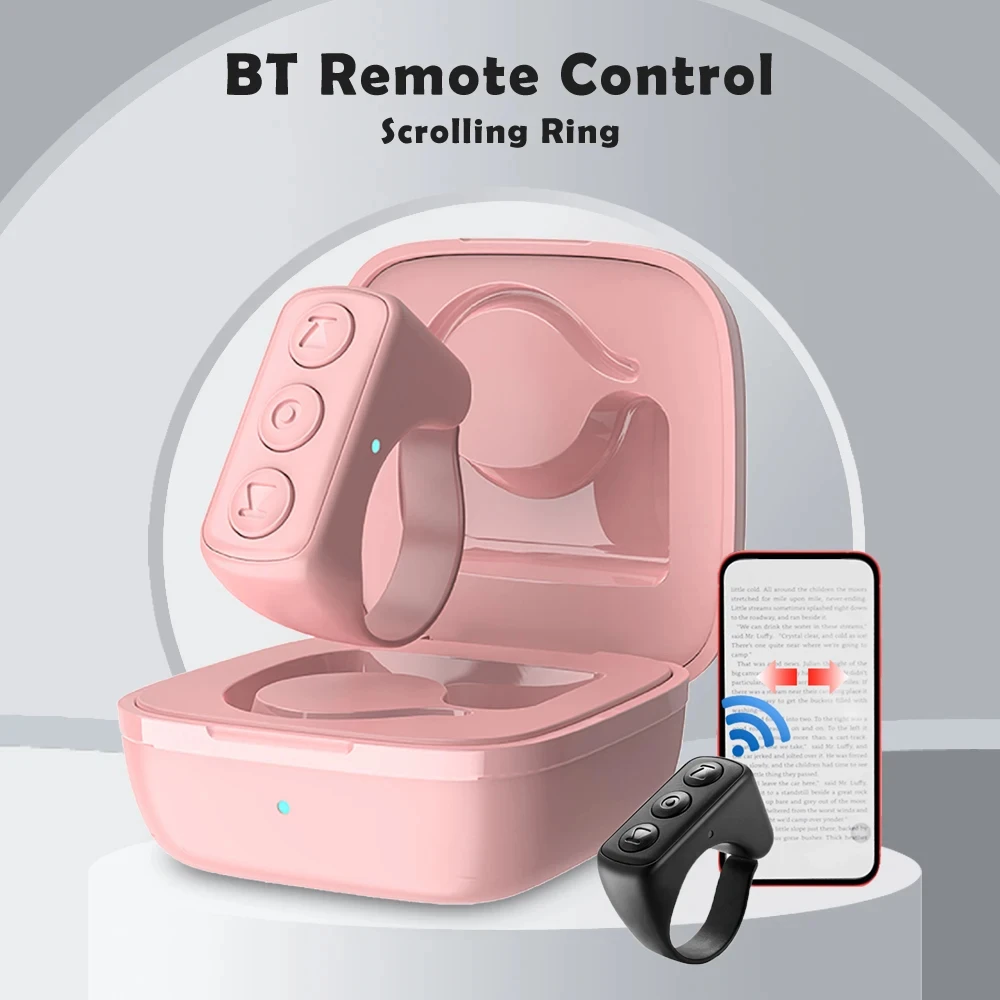 Remote Control Scrolling Ring Bluetooth5.0 Selfie Video Controller Type-C Charging Finger Mouse For Tiktok Automatic Page Turner