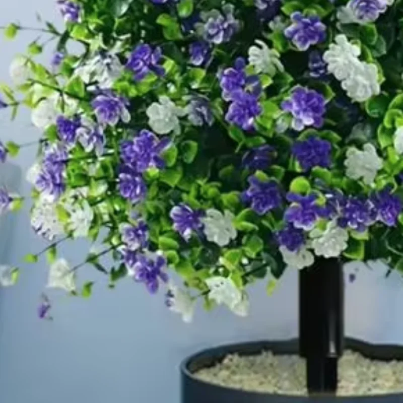 

Faux Camellia Shrub Artificial Potted Camellia Tree with Ground Stakes Uv Resistant Faux Topiary Shrubs Outdoor for Garden