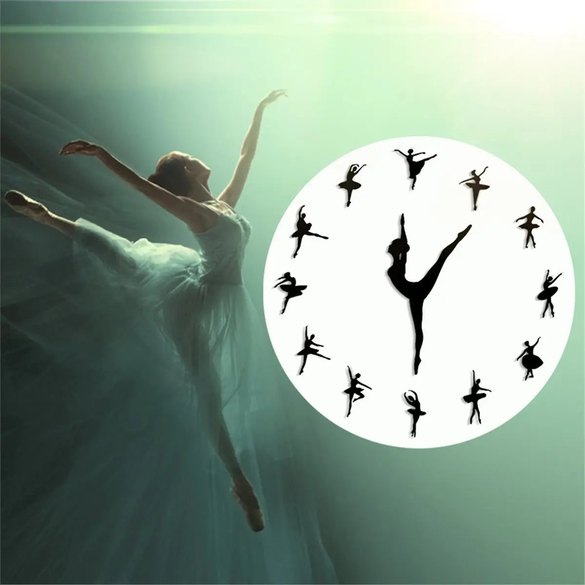 2026 Trend Pole Dancing Clock Hands Wall Art Decor for Dancing Room, Silent Movement Pole Dancing Clock