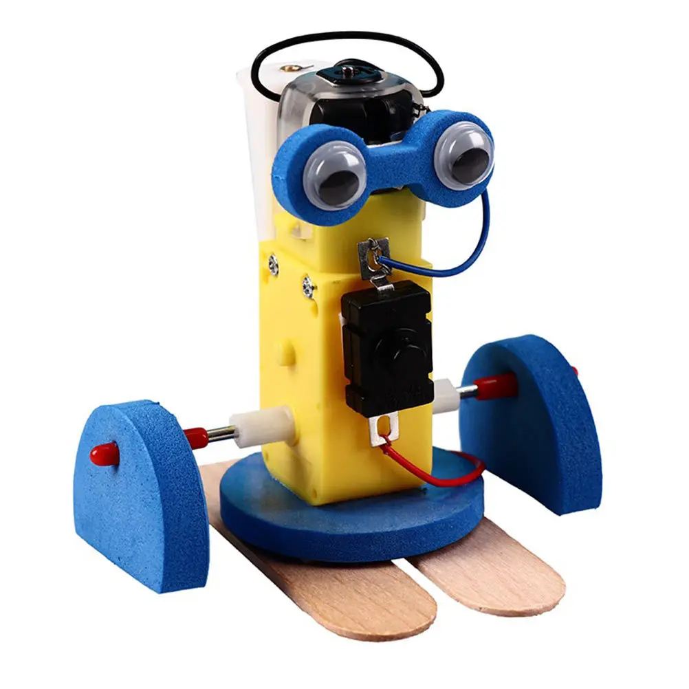 1セット ミニDIY組み立てクローラーロボットキット 教育科学技術インタラクティブ学習STEMキッズギフト組み立てロボットおもちゃ