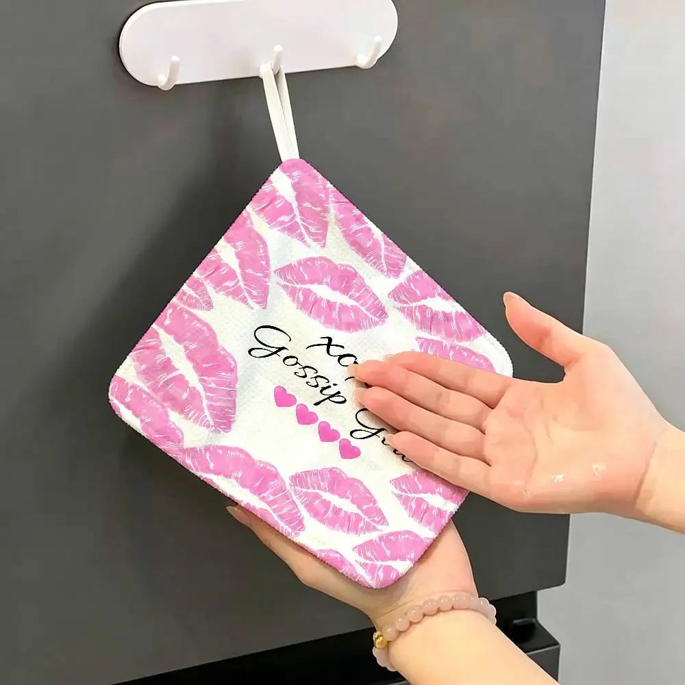 Classic TV Series Gossip Girls Hanging Style Hand Wiping Towel, Polyester Cotton, Anti-fade for Indoor Kitchen Living Room
