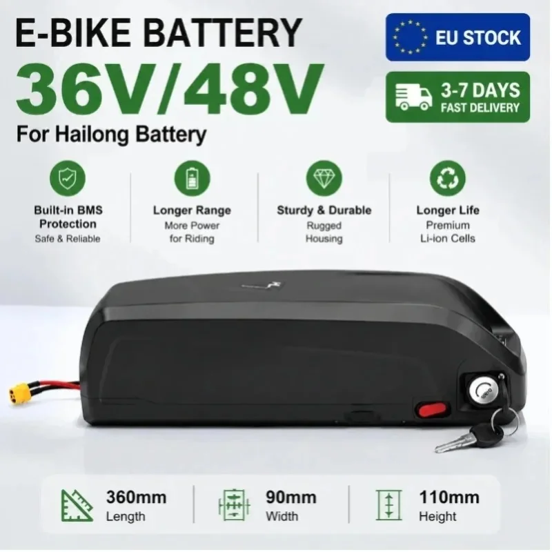 EU-Lagerbestand 36V 48V 40Ah E-Bike Akku mit 30A BMS für 350W 500W 750W 1000W Motor, schnelle Lieferung, Ladegerät inklusive