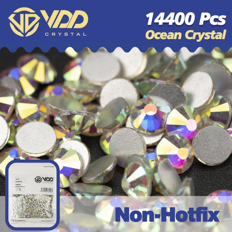 VDD 14400 Stuks Groothandel Hoge Kwaliteit Glas Kristal Steentjes Niet Hotfix Strass Plaksteen Diamant Nail Art DIY Craft Decoraties