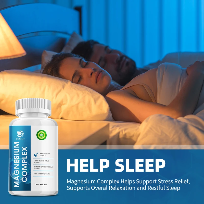 Lukaree Magnesium Complex Capsules Maximized Absorption Mineral Supplement for Sleep,Muscle, Energy,Nerves & Heart Support Vegan