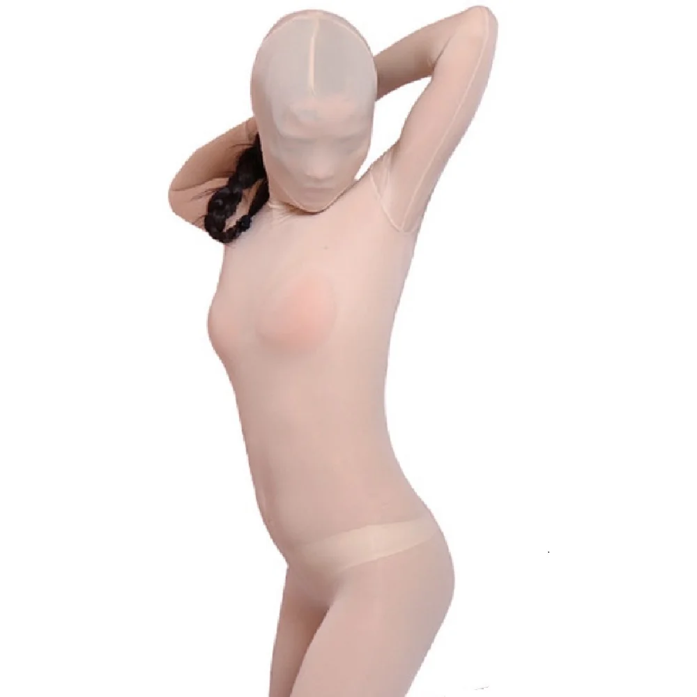 

Женский сексуальный цельный облегающий комбинезон из ледяного шелка с открытой промежностью, прозрачный боди-комбинезон Зентай