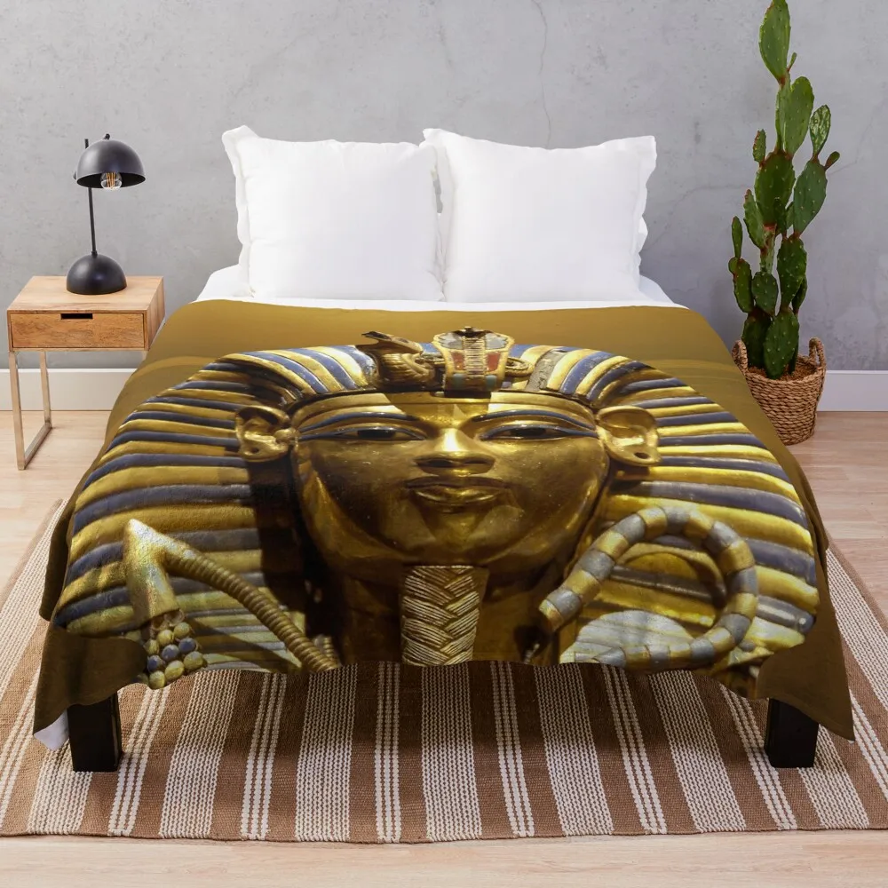 Egypt King Tut Throw Blanket Blanket For Sofa Fuzzy Blanket Designer Blankets