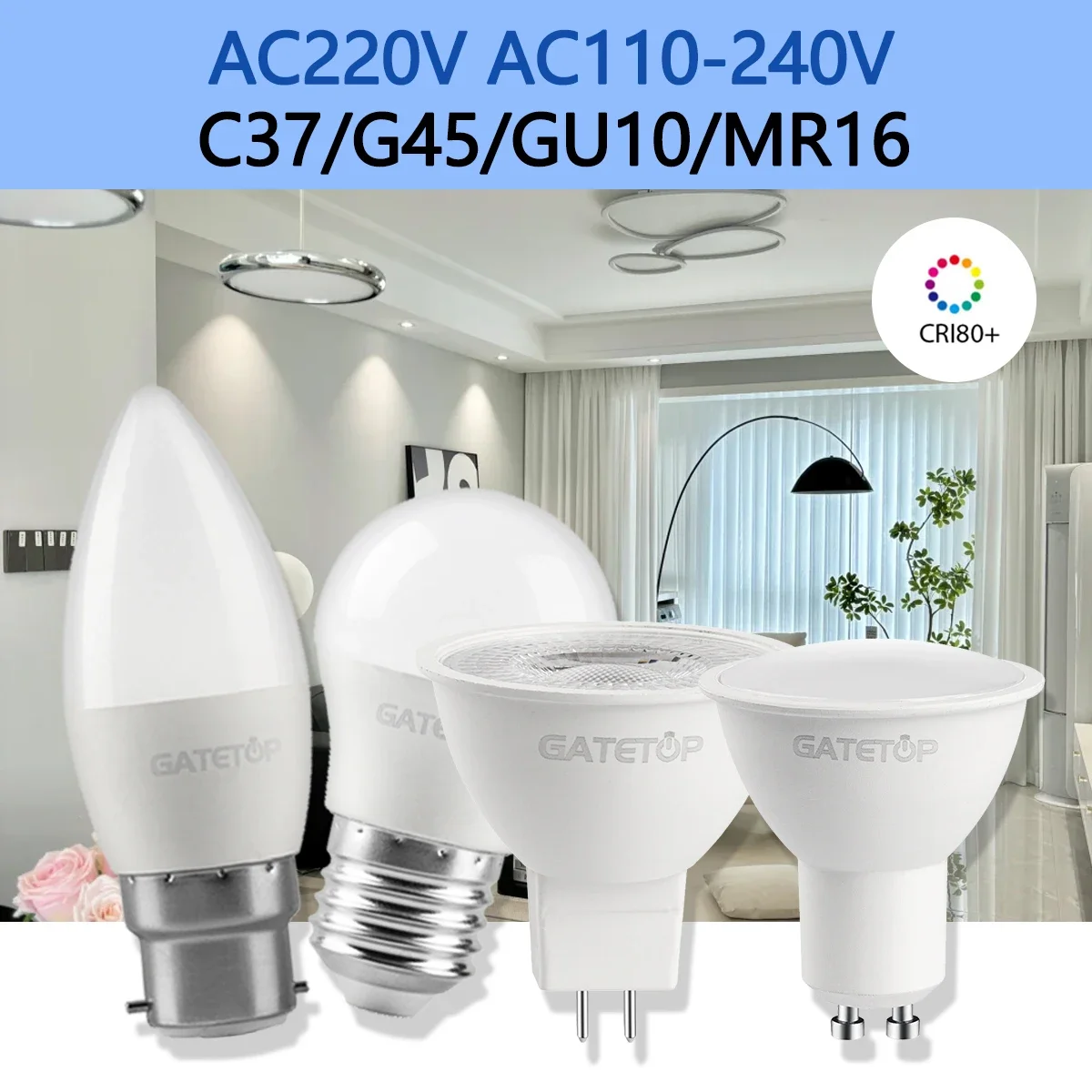 

30pcs Hight Bright Light Bulb GU10 E27 E14 B22 Base Spotligt Bulbs for Living Room Home and Energy-Saving Bombilla Inteligente