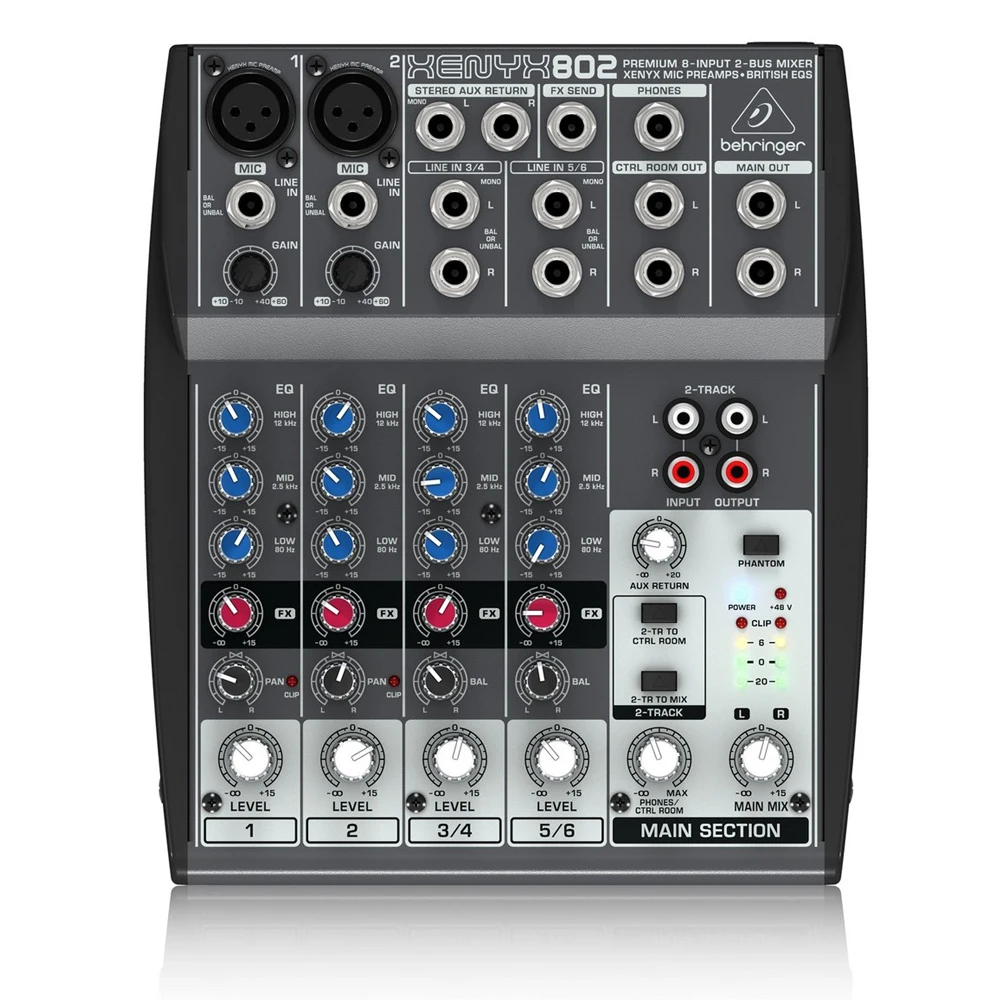 Premium 8-Input 2-Bus Mixer with XENYX Mic Preamps and British EQ
