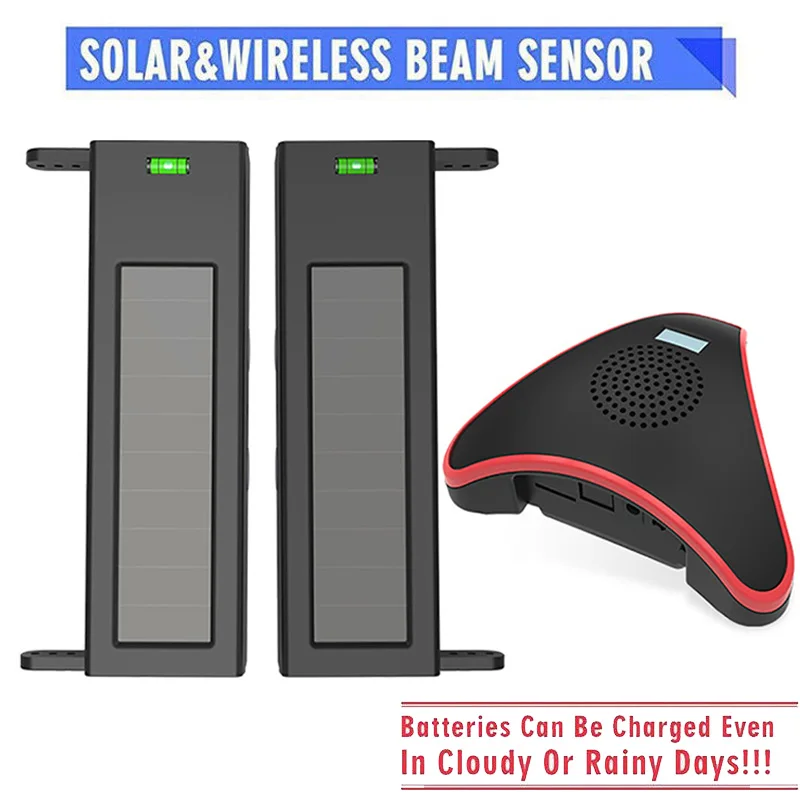 

IP65 Waterproof Solar Powered 433MHz Wireless Infrared Beam Detector Sensor 60m Distance Driveway Alarm Barrier