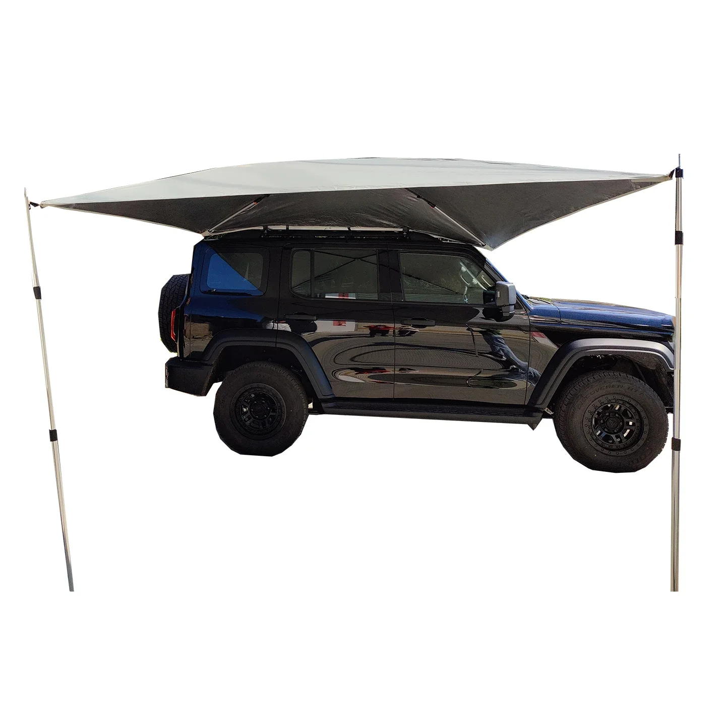 2.5*2.5 M Self Driving Aluminum Alloy Rod Waterproof Sun Shelter Car Side Outdoor Roof Top Tent for Camping 3 To 4 Person