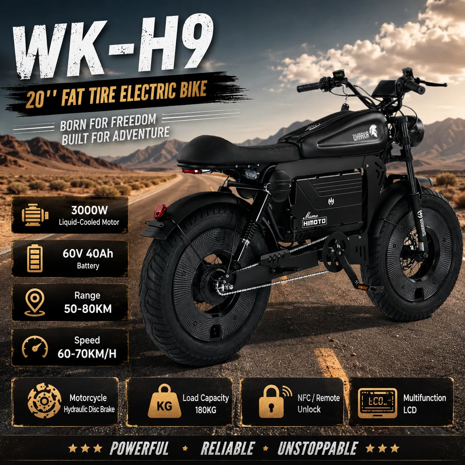 3000W Electric Bike for Adults 60V 40Ah Battery 20x4.0 Fat Tire Motorcycle Style E-Bike 60-70km/h Long Range Off-Road Bicycle image 3