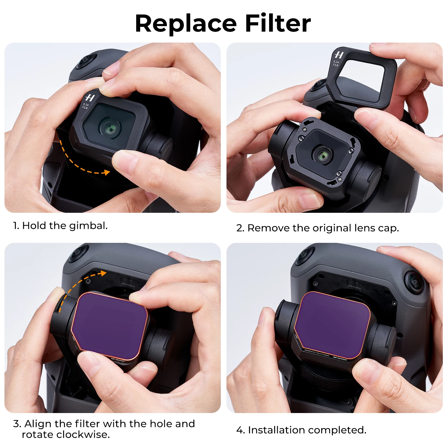 K & F Konsep CPL Filter Lensa untuk DJI Mavic 3 Klasik dengan 28 Lapisan Nano-coating Anti-refleksi Film Hijau Tahan Air