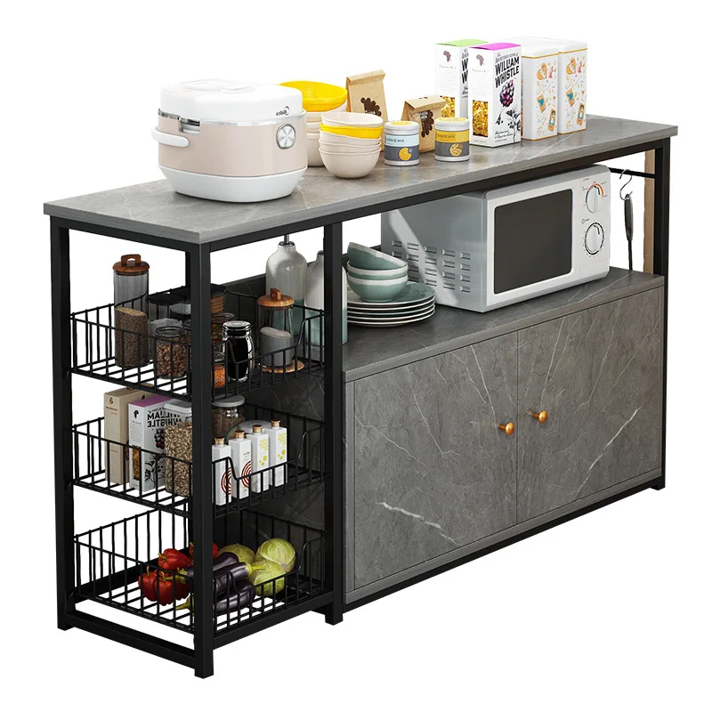 Kitchen shelf Floor-to-ceiling multi-layer locker Multifunctional cabinet Vegetable cutting table Household storage cabinet