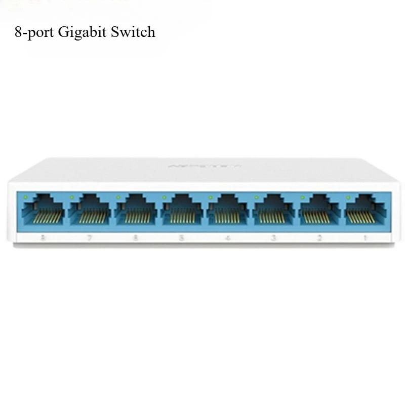 5/8 Port Gigabit Ethernet Switch 10/100/1000Mbps Home Office Network Hub Splitter Plug-and-Play Silent Compact Desktop Operation